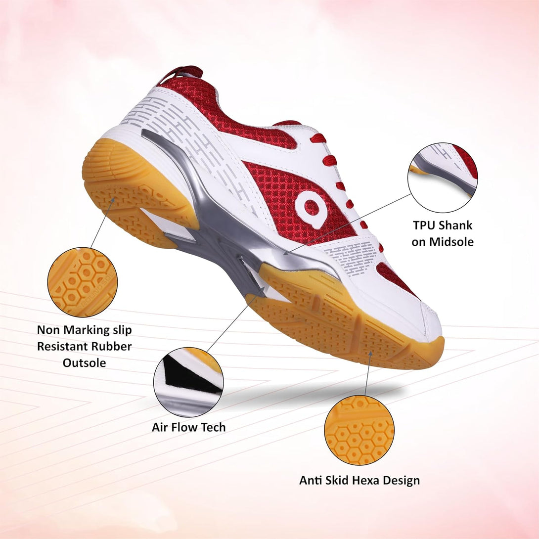 Aivin Attract 2.0 Badminton Shoes For Mens-White / Red