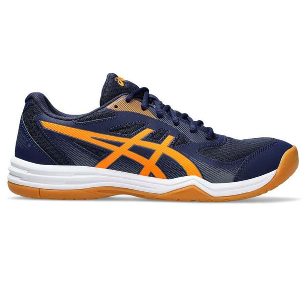 Asics Upcourt 5 Badminton Shoes (PEACOAT/SHOCKING ORANGE)