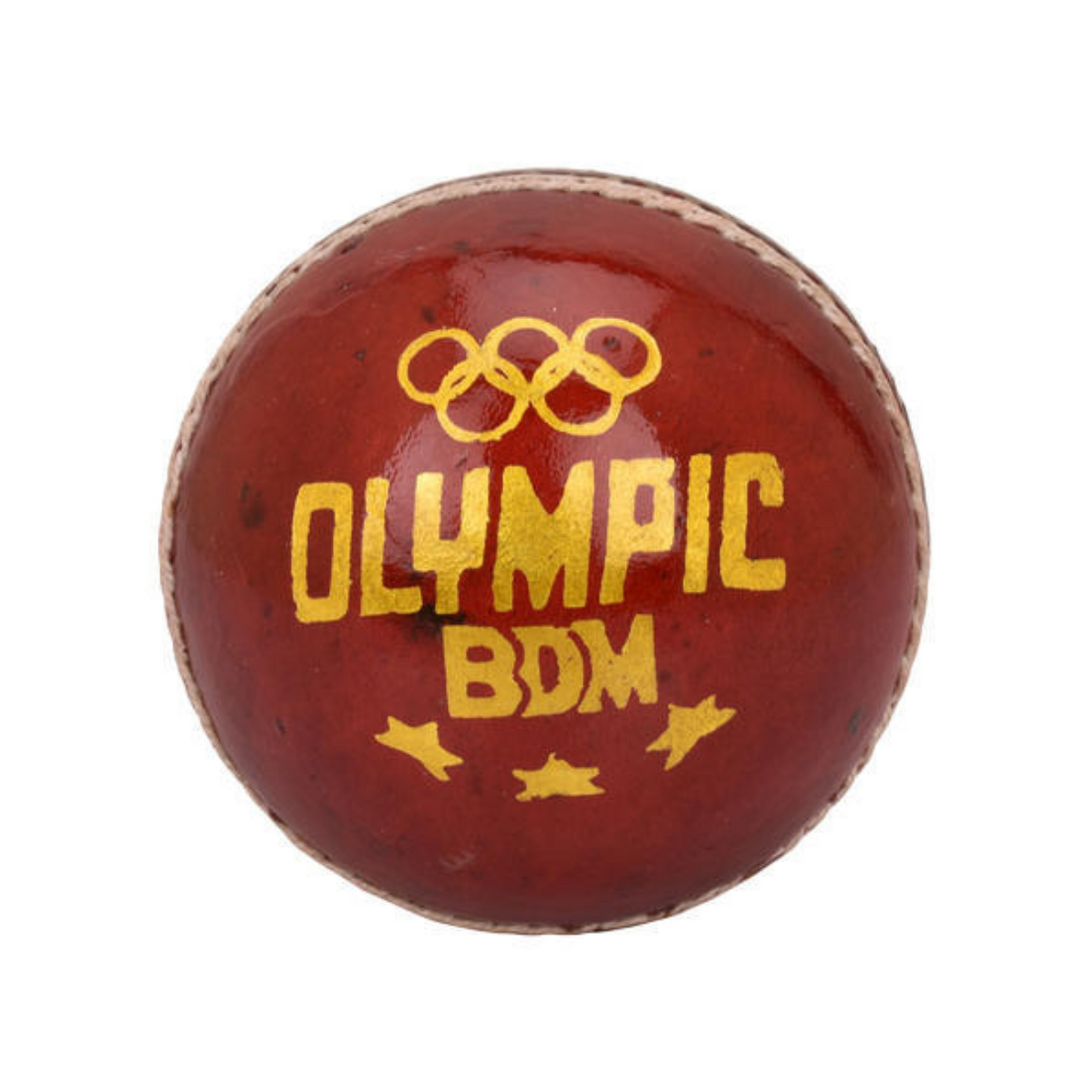 BDM Olympic Red Cricket Leather Ball (Pack of 6)