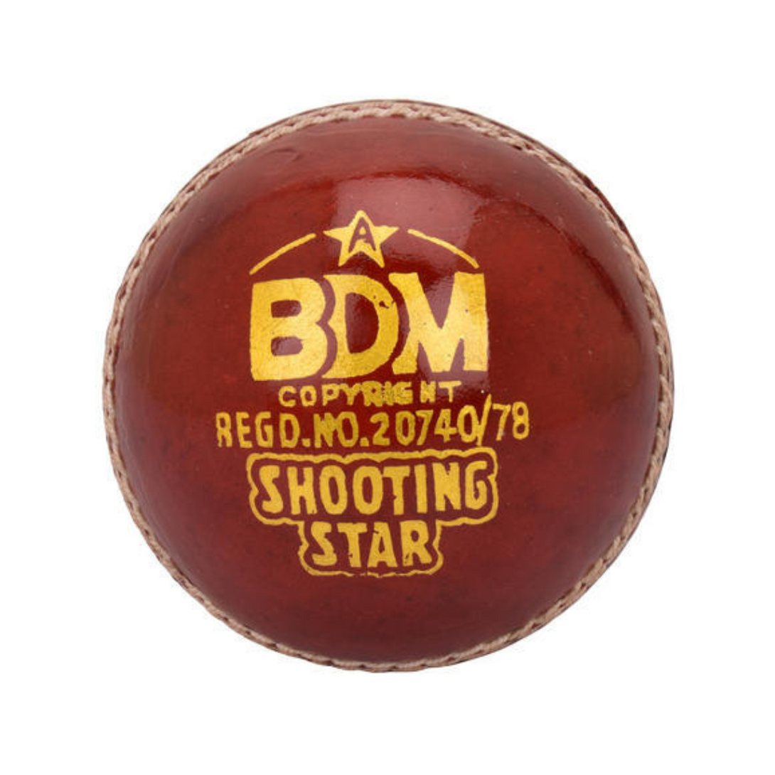 BDM Shooting Star Red Cricket Leather Ball (Pack of 6)