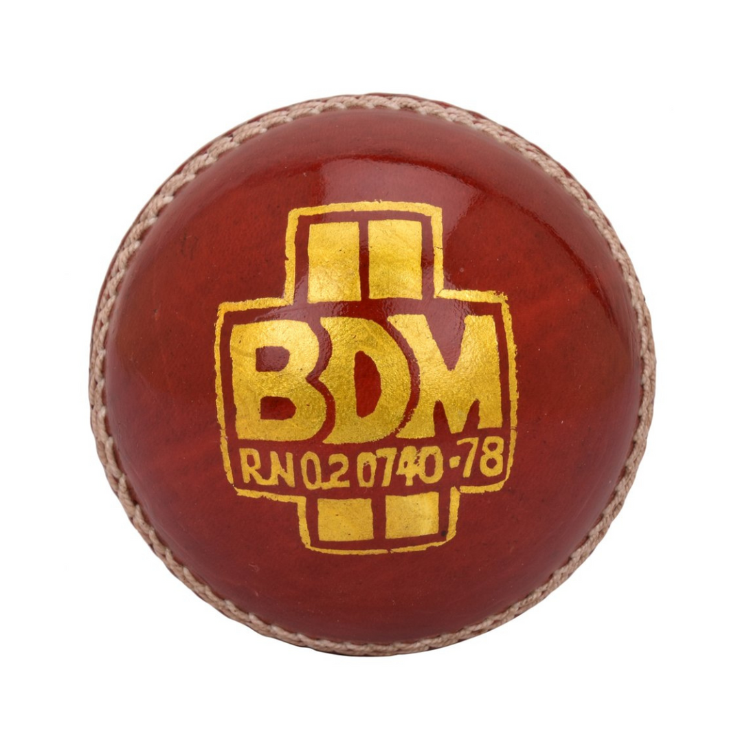 BDM Shooting Star Red Cricket Leather Ball (Pack of 6)