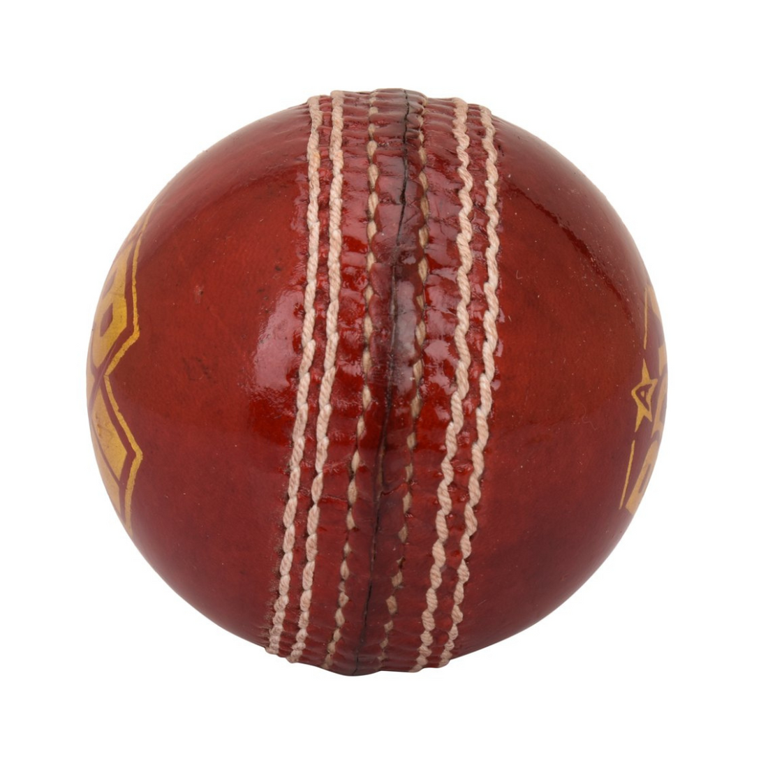 BDM Shooting Star Red Cricket Leather Ball (Pack of 6)