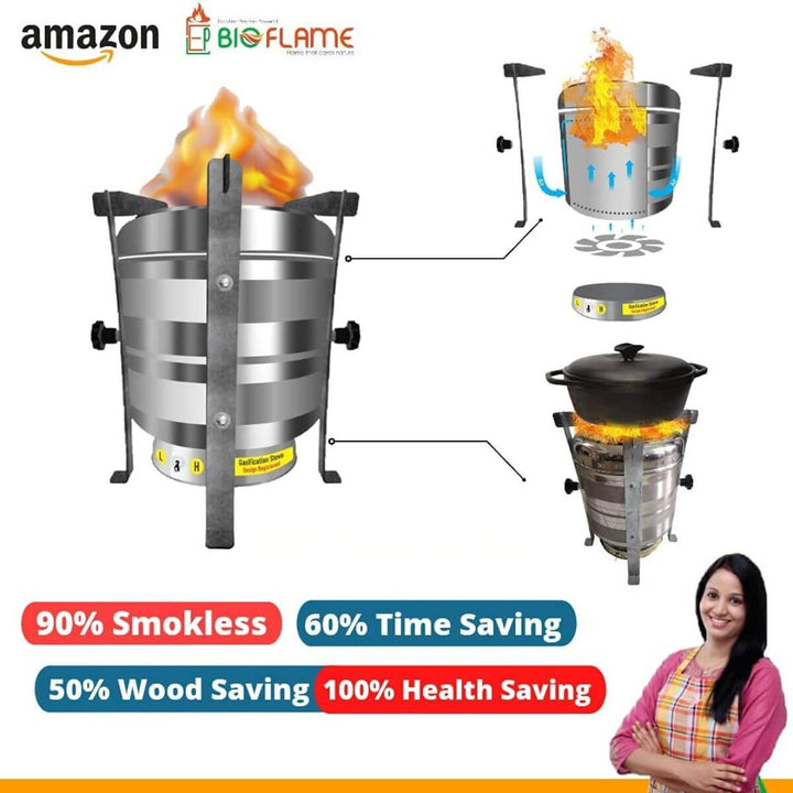 Bioflame Revolutionized Biomass Family Smokeless Cooking Stove