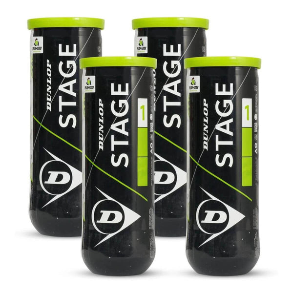 Dunlop Stage 1 Tennis Ball (4 Cans-12 balls)