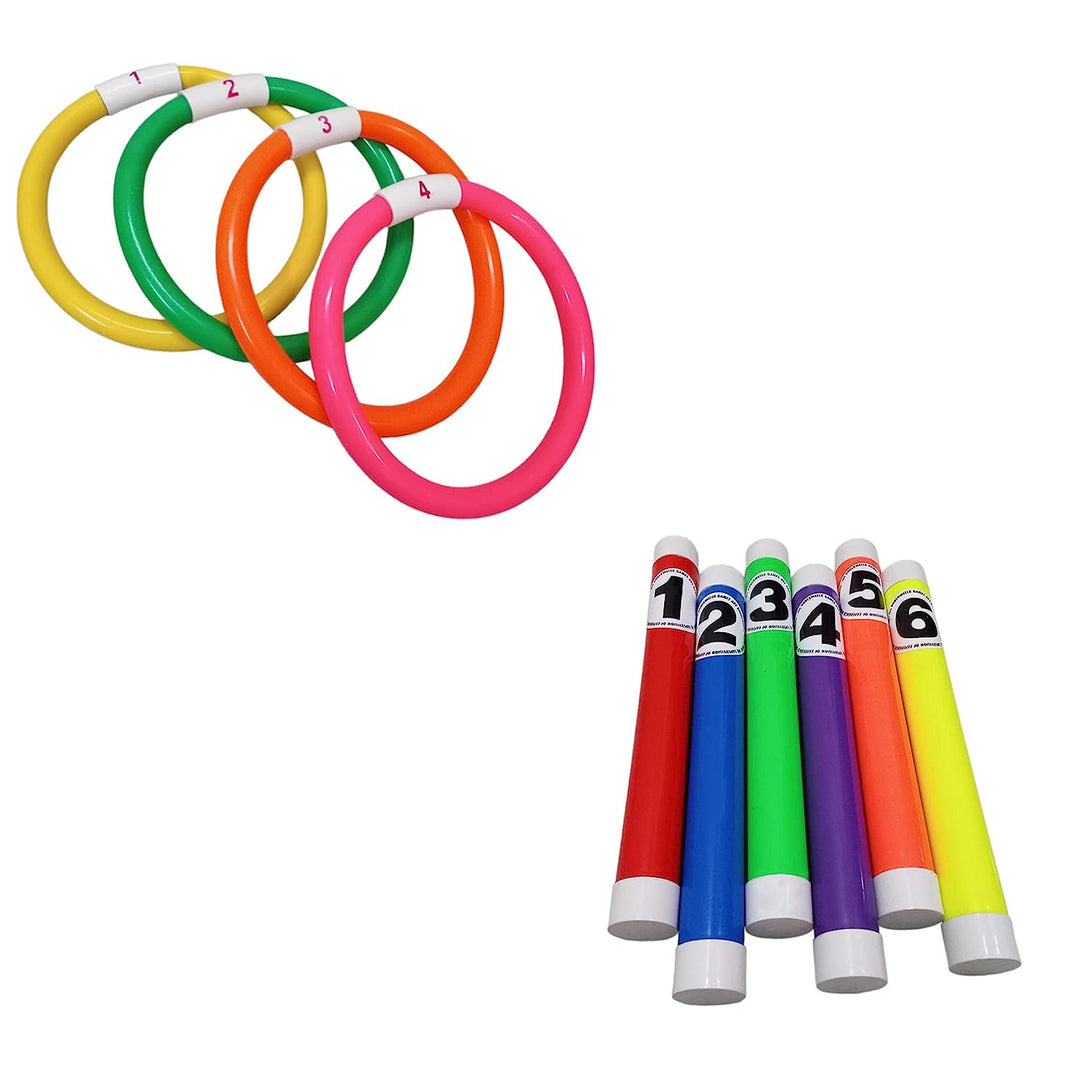 Fitfix Swimming Toy Set of Diving Sticks & Diving Rings