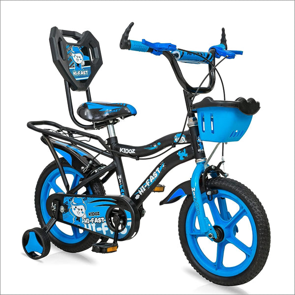 HI-FAST Kidoz Fun and Easy-Ride 14 Inch Cycles for Kids Ages 2-5 Years with Training Wheels and 95% Assembled