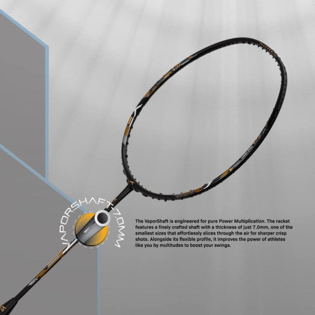 Hundred Viper 900 Carbon Fibre Strung Badminton Racquet-BLK/G/S