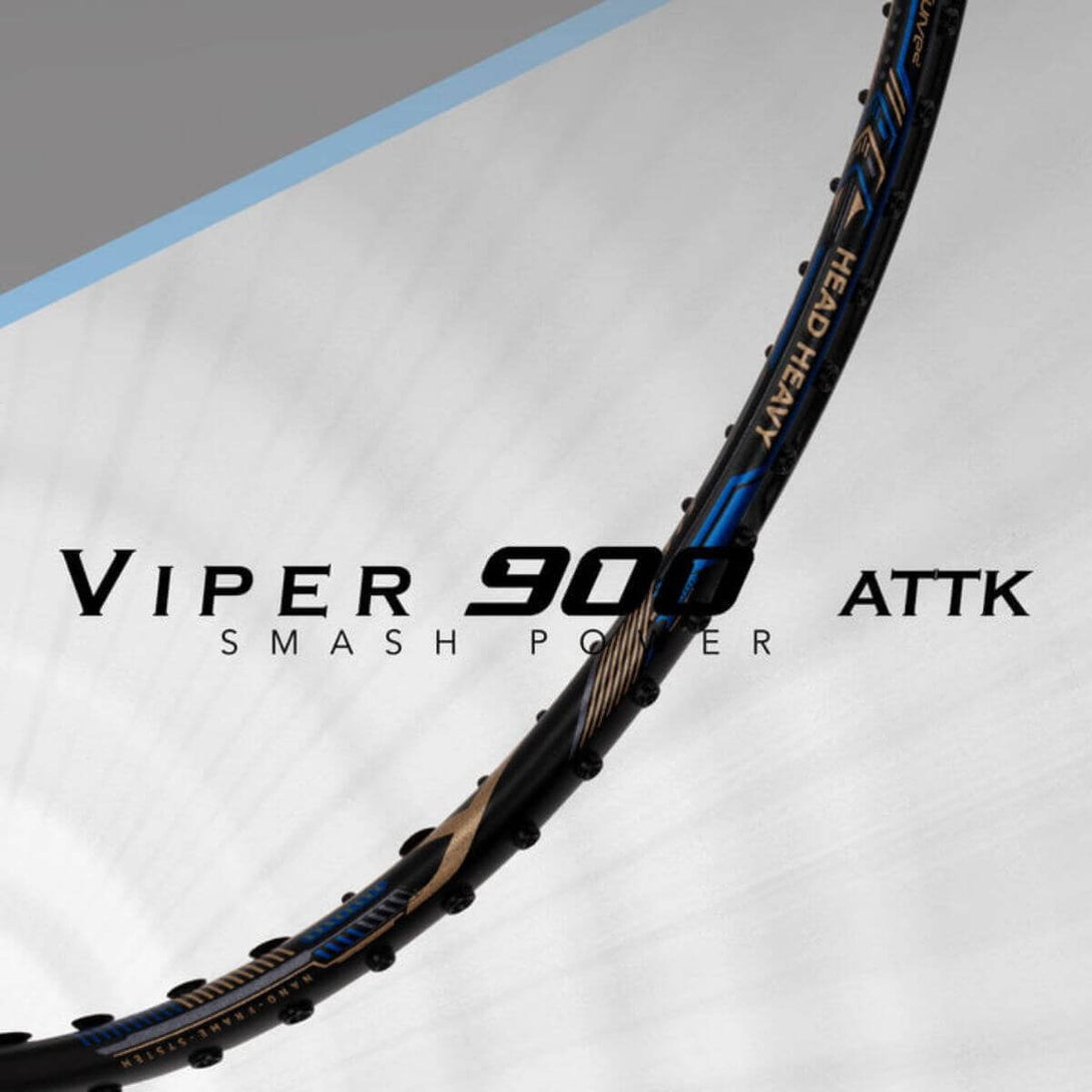 Hundred Viper 900 Carbon Fibre Strung Badminton Racquet-BLK/BL/G