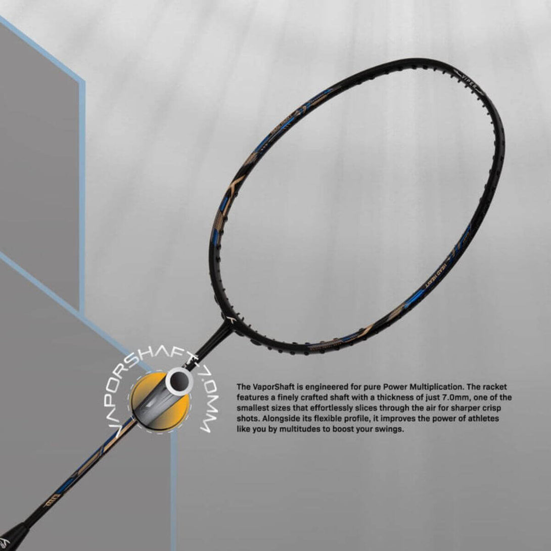 Hundred Viper 900 Carbon Fibre Strung Badminton Racquet-BLK/BL/G