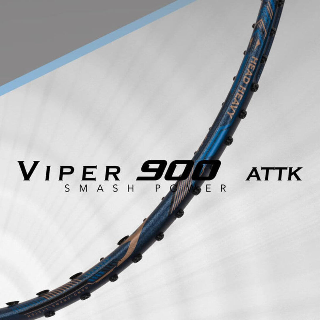 Hundred Viper 900 Carbon Fibre Strung Badminton Racquet-Navy