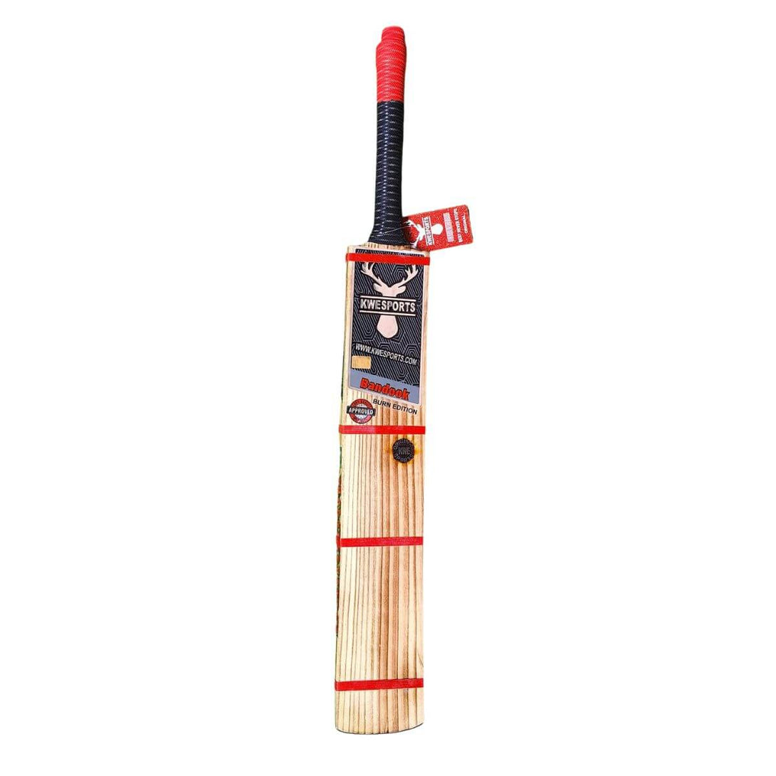 KWE Bandook Burn Edition-Players Edition 4 scoop 2 hole Hard Tennis Bat-SH