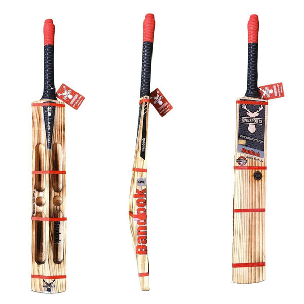 KWE Bandook Burn Edition-Players Edition 4 scoop 2 hole Hard Tennis Bat-SH