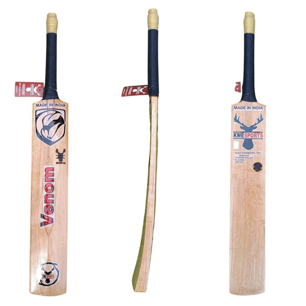 KWE Venom Pro Hard Tennis Kashmir Willow Bat- Gold Edition