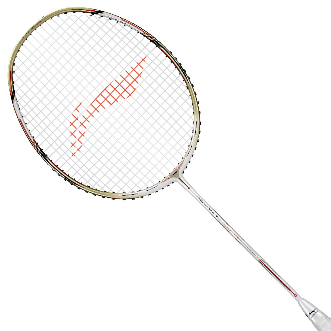 LI-NING Aeronaut 9000 Badminton Racquet (White/Gold)