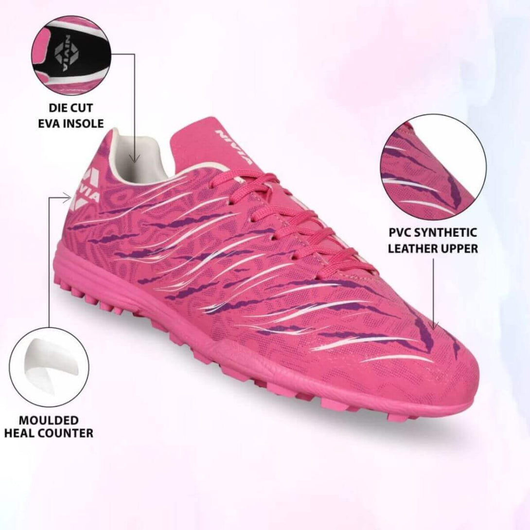 Nivia Carbonite 6.0 Football Turf Shoe-Fuchsia Rose