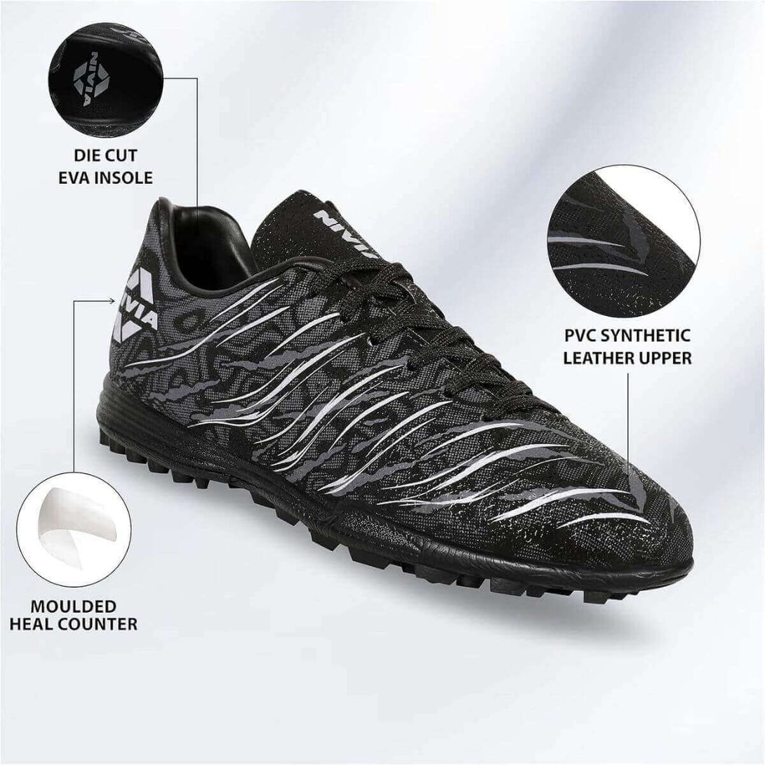 Nivia Carbonite 6.0 Football Turf Shoe-Black