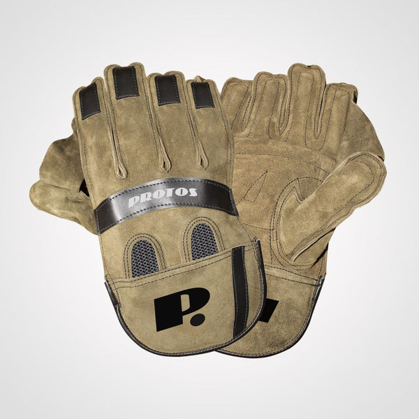 Protos Split Leather Wicket Keeping Gloves-Mens