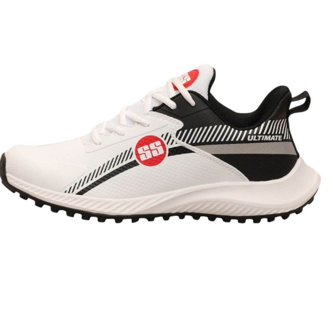 SS Ultimate Cricket Shoes-Black/White