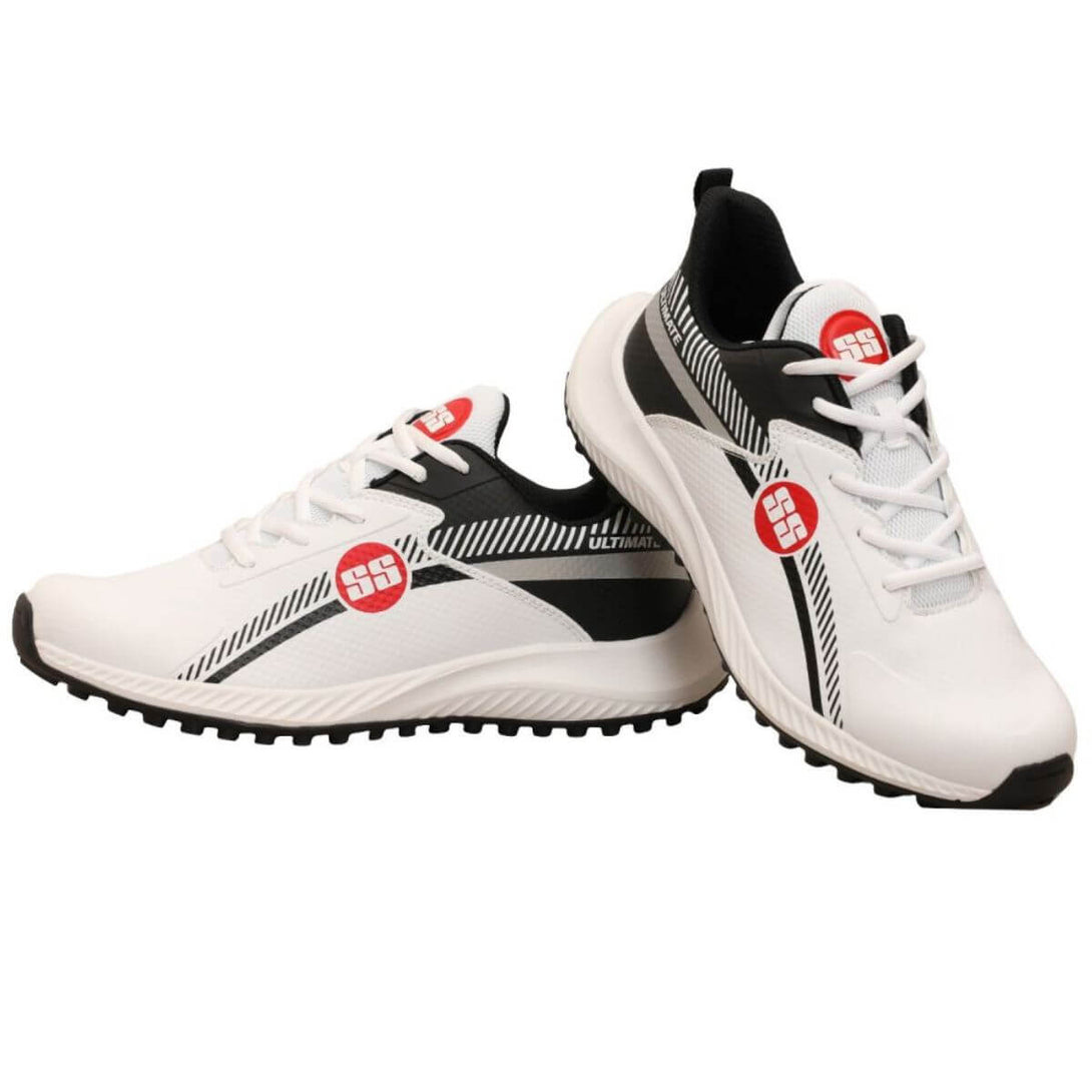 SS Ultimate Cricket Shoes-Black/White