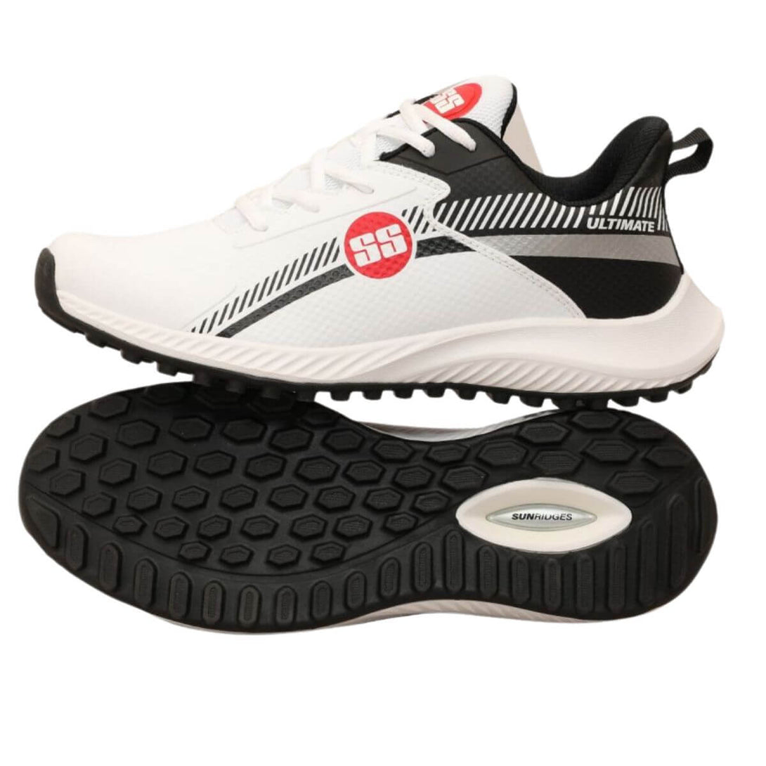 SS Ultimate Cricket Shoes-Black/White