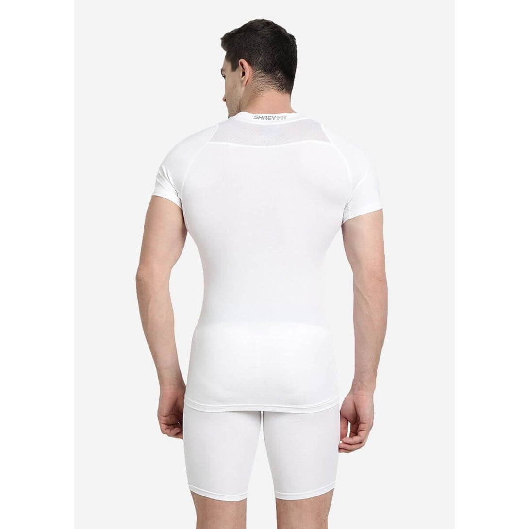 Shrey Intense Compression Short Sleeves Top (White)