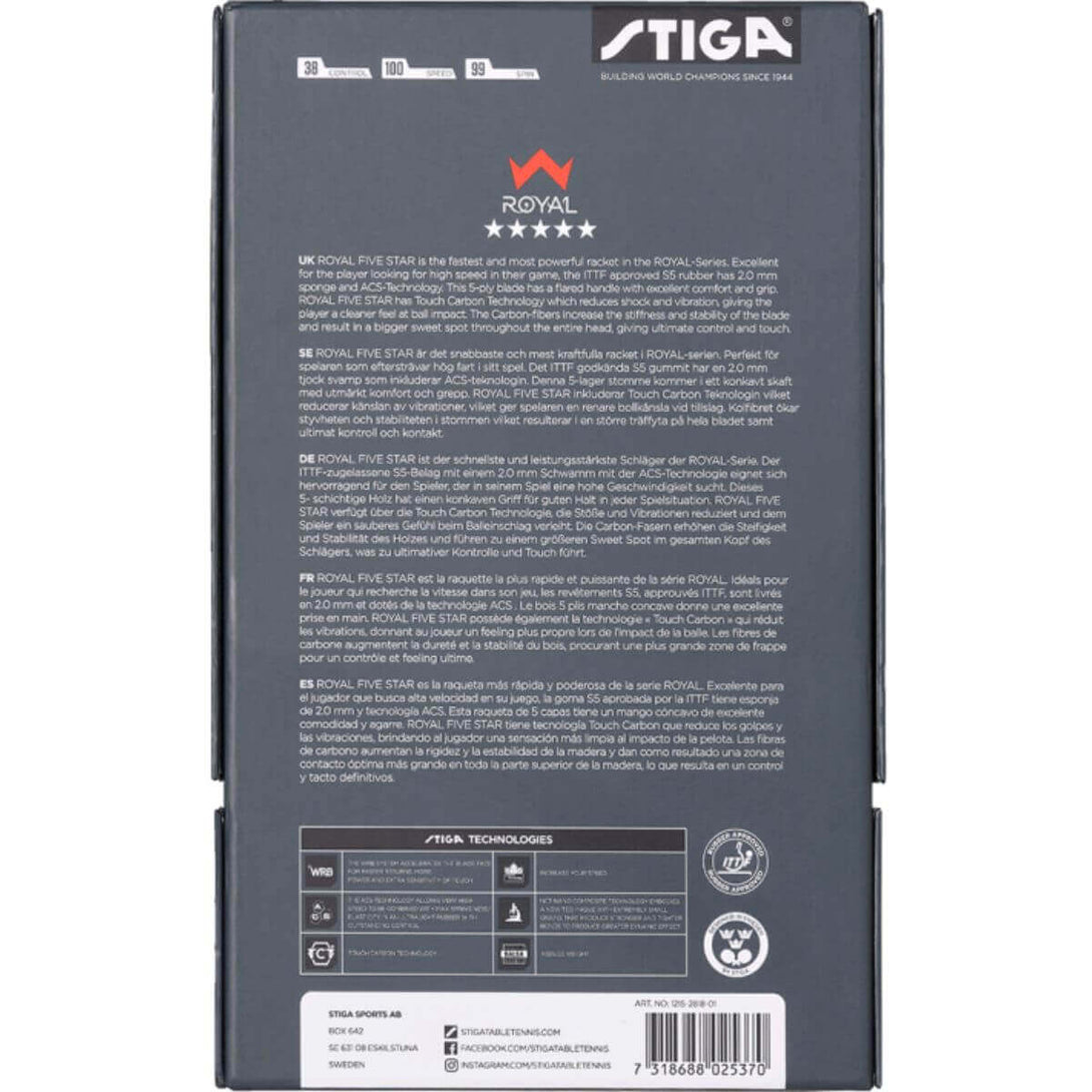 Stiga Royal Carbon Table Tennis Bat