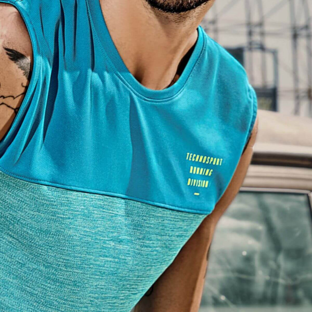 Technosport Doublecool Crewneck Melange Sleeveless -P635 (Teal)