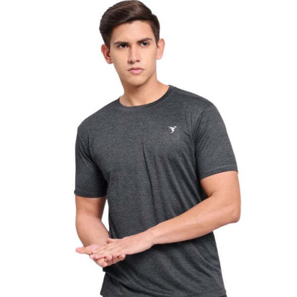 Technosport Men’s Active Crew Neck Half Sleeve T-Shirt-OR40 (Dark Grey)