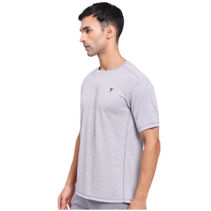 Technosport Men’s Active Crew Neck Half Sleeve T-Shirt-OR40 (Light Grey)