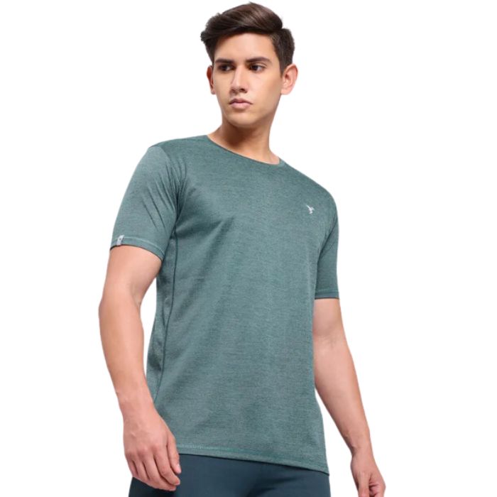 Technosport Men’s Active Crew Neck Half Sleeve T-Shirt-OR40 (Olive Green)