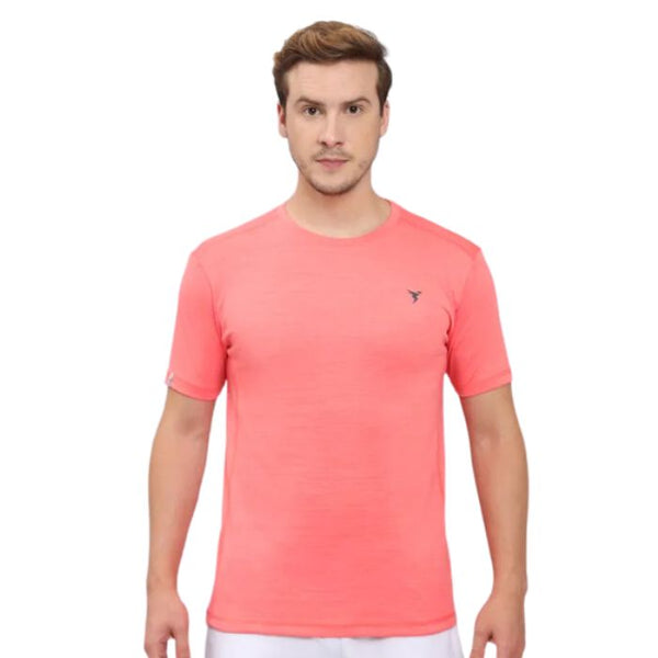 Technosport Men’s Active Crew Neck Half Sleeve T-Shirt-OR40 (Peach)