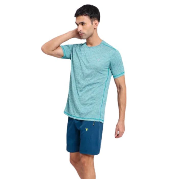 Technosport Men's Active Crew Neck Half Sleeve T-Shirt-OR40 (Teal Melange)