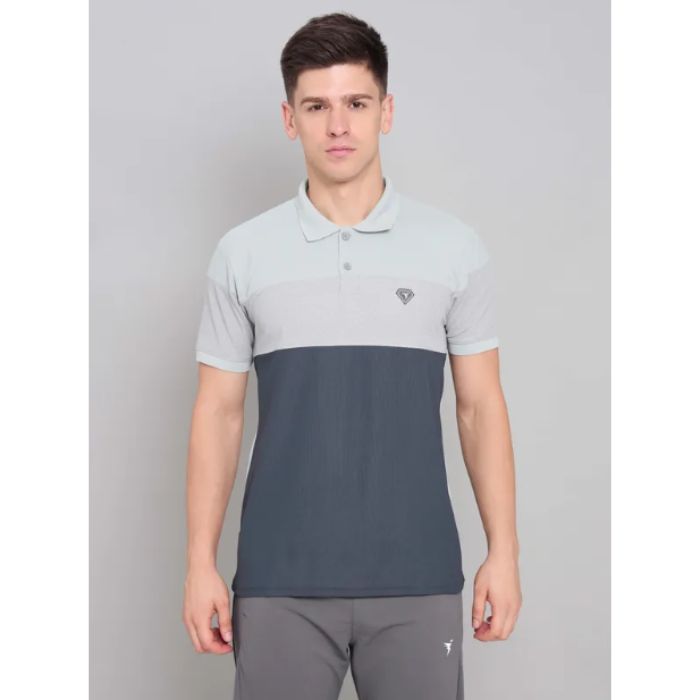 Technosport Men's Active Running T-Shirt-P647 (Lt Grey)