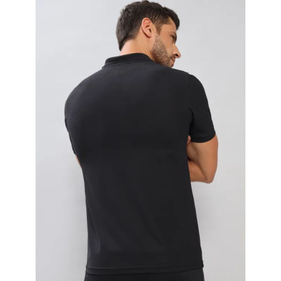 Technosport Polo Neck Half Sleeve T-Shirt -OR 51- Black (Order Same Color Multi Quantity)