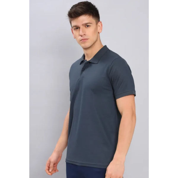 Technosport Polo Neck Half Sleeve T-Shirt -OR 51- Carbon (Order Same Color Multi Quantity)