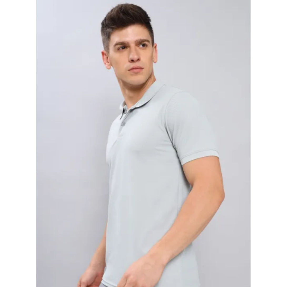 Technosport Polo Neck Half Sleeve T-Shirt -OR 51- Grey (Order Same Color Multi Quantity)