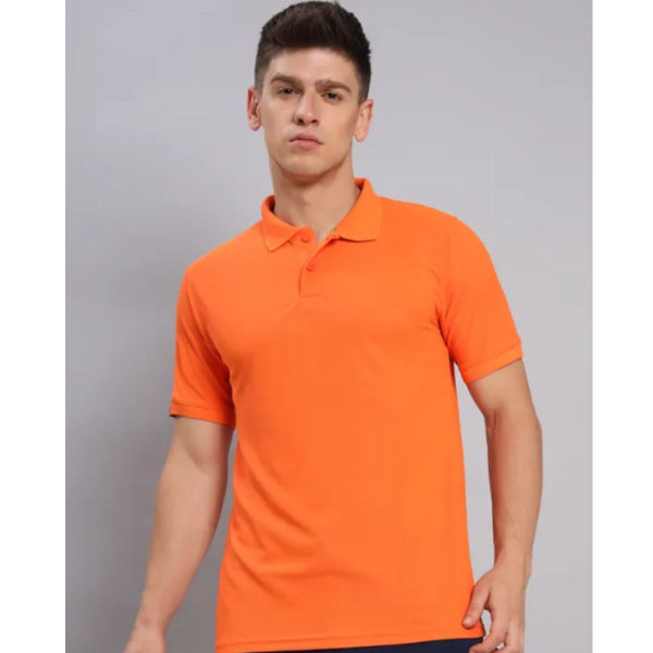 Technosport Polo Neck Half Sleeve T-Shirt -OR 51- Orange (Order Same Color Multi Quantity)