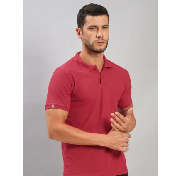 Technosport Polo Neck Half Sleeve T-Shirt -OR 51- Red (Order Same Color Multi Quantity)