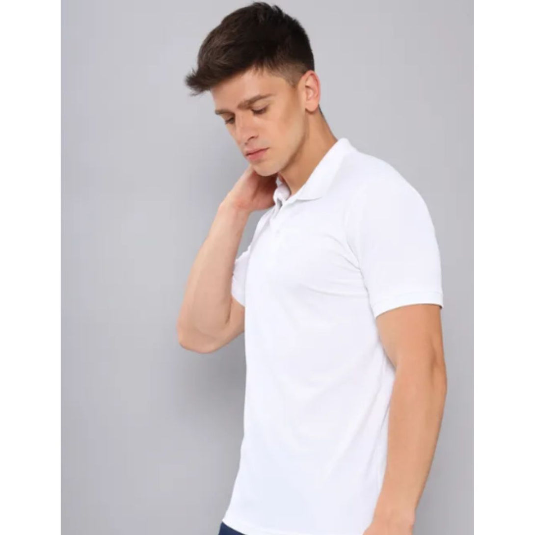 Technosport Polo Neck Half Sleeve T-Shirt -OR 51- White (Order Same Color Multi Quantity)