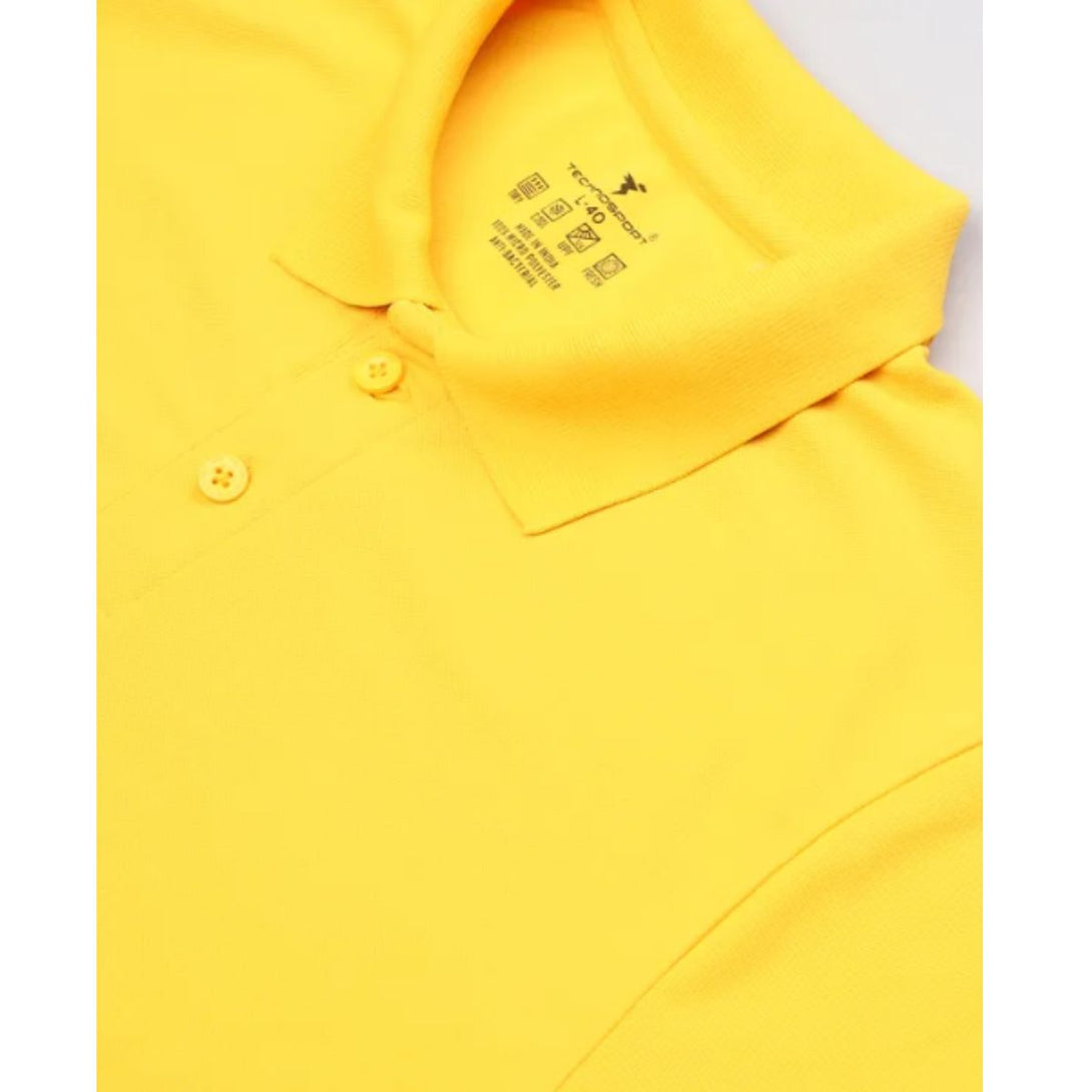 Technosport Polo Neck Half Sleeve T-Shirt -OR 51- Yellow (Order Same Color Multi Quantity)