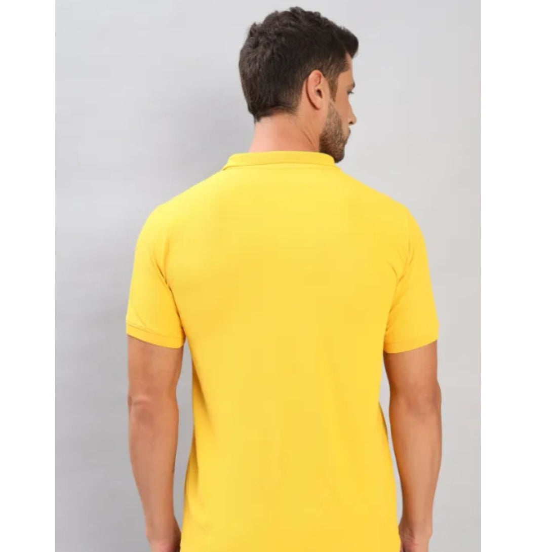 Technosport Polo Neck Half Sleeve T-Shirt -OR 51- Yellow (Order Same Color Multi Quantity)