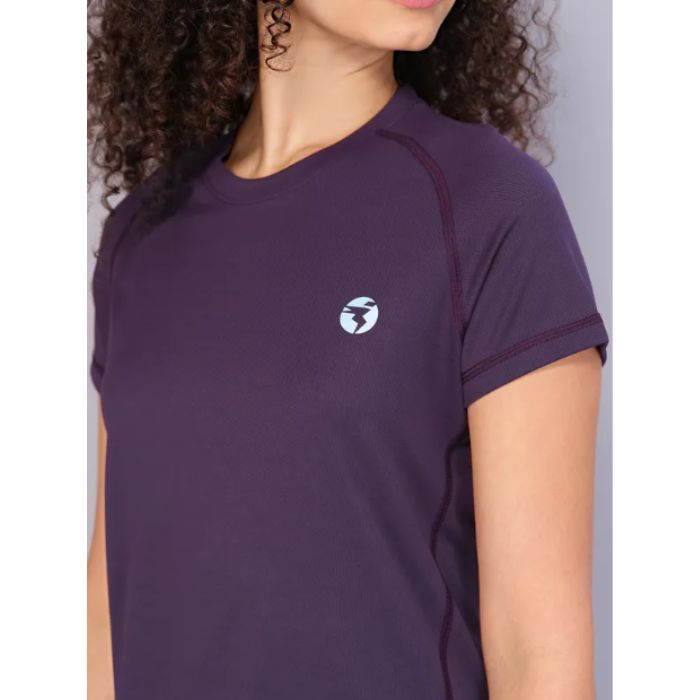 Technosport Women Active Slim Fit T-Shirt-W105 (Fusia Purple)