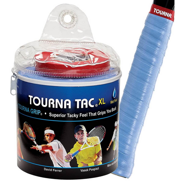 Tourna Original Badminton Grip Blue-Tour Travel Pouch, 30 XL