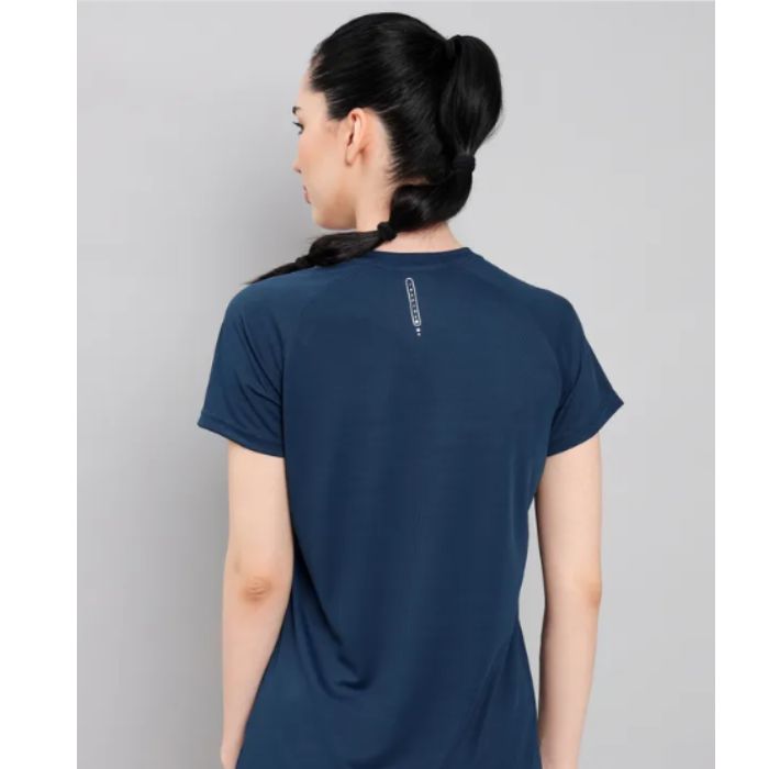 Women's Active Crew Neck Half Sleeve Running T-Shirt (W-112)- Indigo