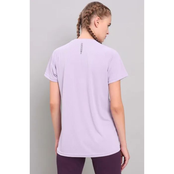 Women's Active Crew Neck Half Sleeve Running T-Shirt (W-112)ilac