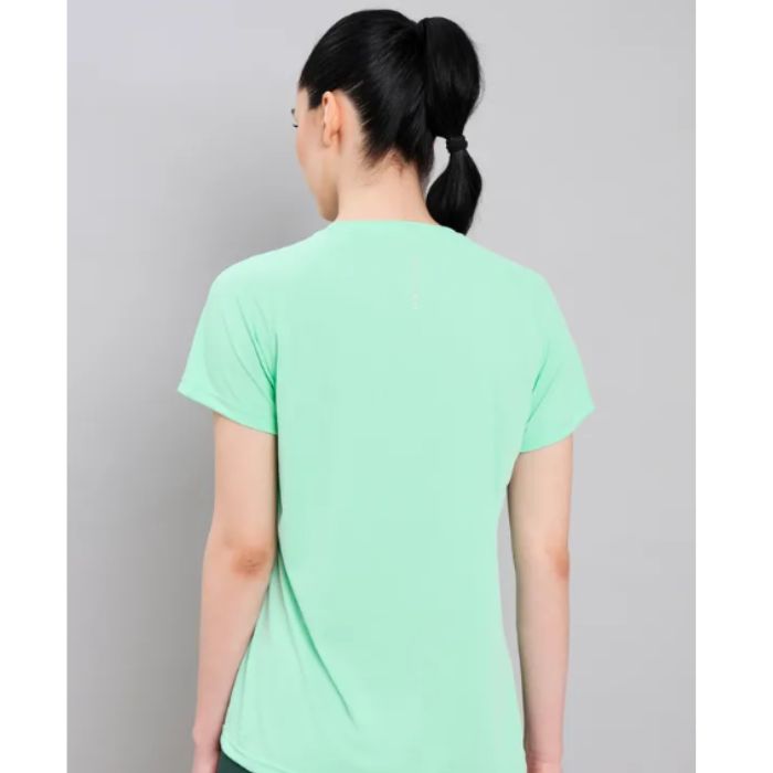 Women's Active Crew Neck Half Sleeve Running T-Shirt (W-112)int Green