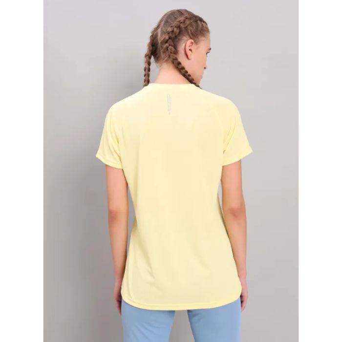 Women's Active Crew Neck Half Sleeve Running T-Shirt (W-112)- Wax Yellow