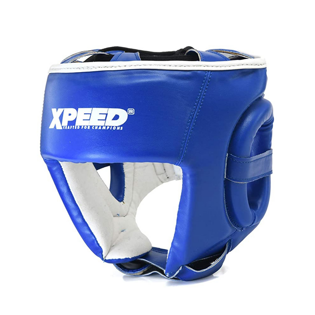 Xpeed Xp103 Leather Contest Headguard (Blue)