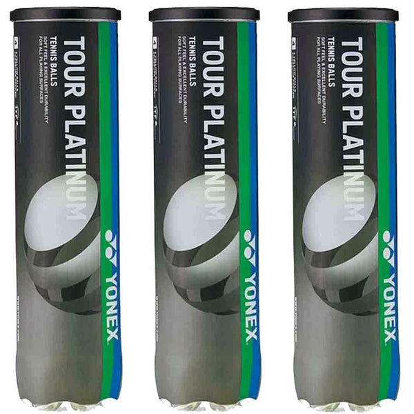 Yonex Tour Platinum Tennis Balls (3 Cans-12 Balls)